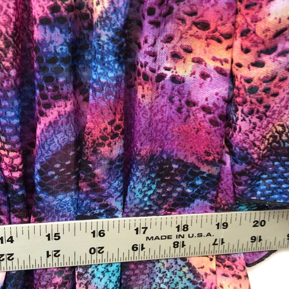 Boho Chic Spoon Jeans Sheer Colorful Maxi Cover Up Front Tie Flowy Dress L - Picture 8 of 8